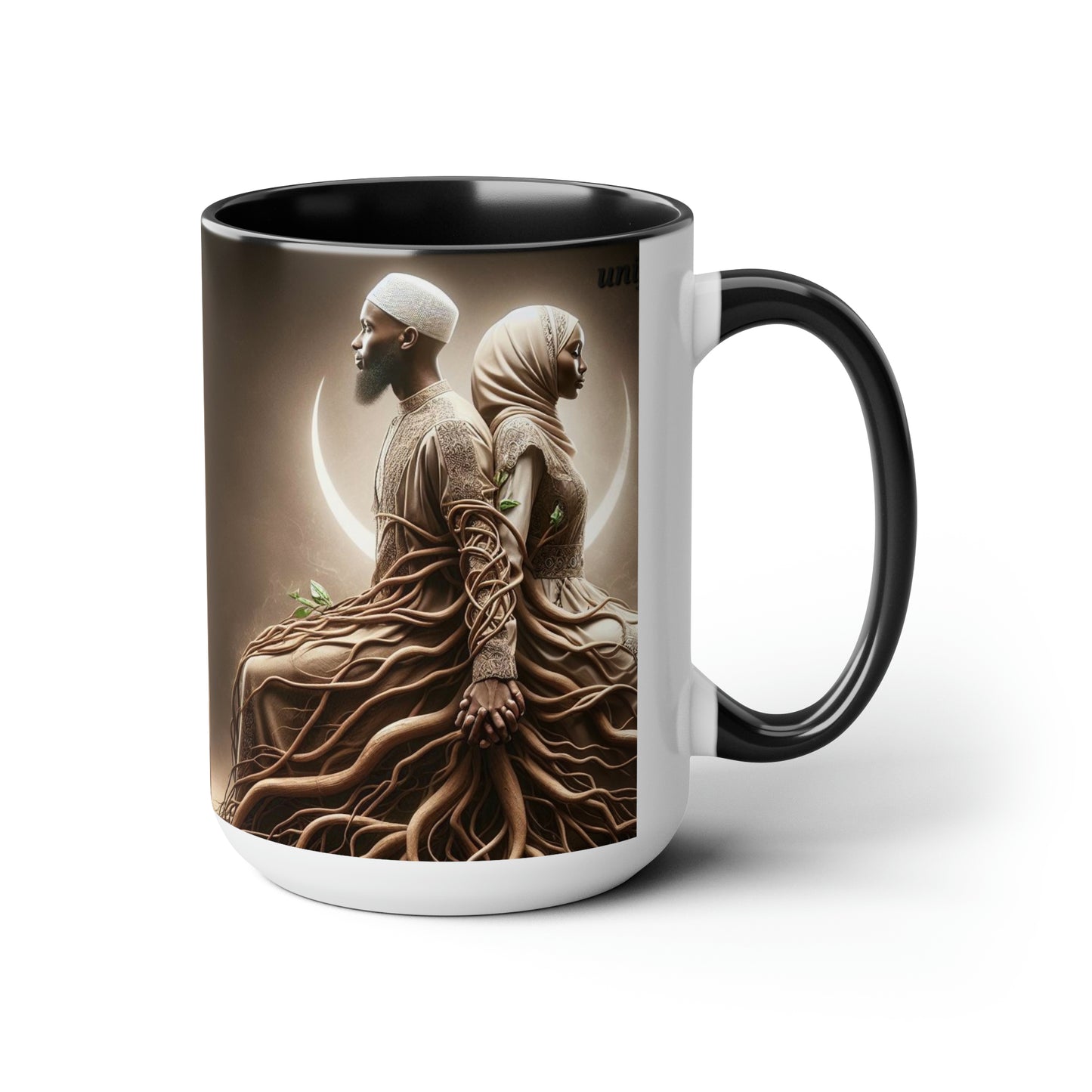 ROOTED IN LOVE WITH ISLAM Two-Tone Coffee Mugs, 15oz