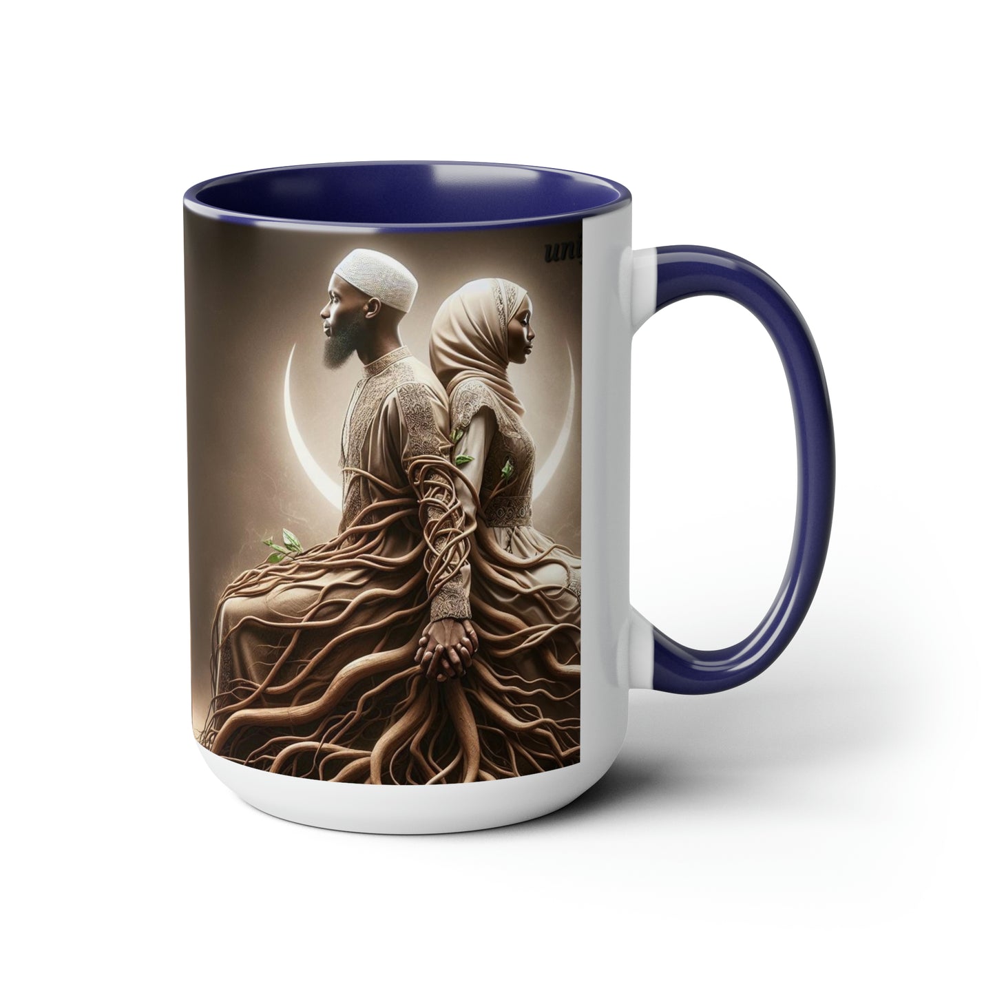 ROOTED IN LOVE WITH ISLAM Two-Tone Coffee Mugs, 15oz